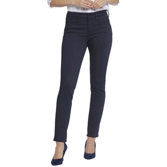 NYDJ "ALINA" JEANS Dark Blue Straight Leg OOP - Picture 1 of 12